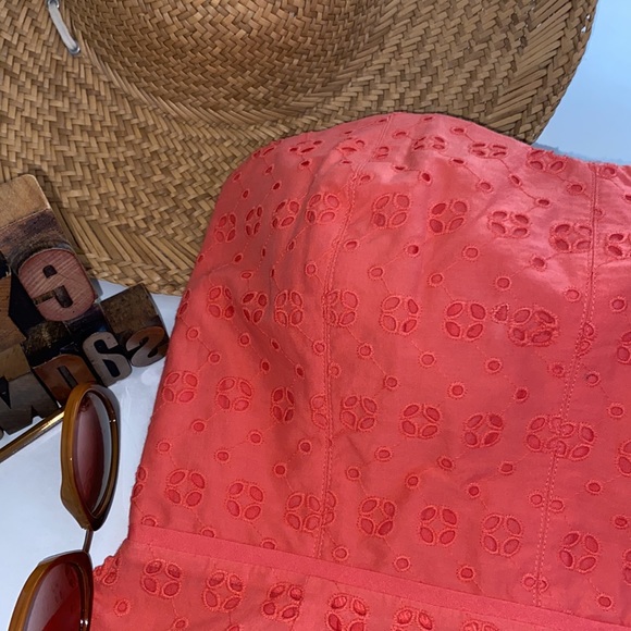 J. CREW Orange Eyelet Strapless Dress - Picture 6 of 12